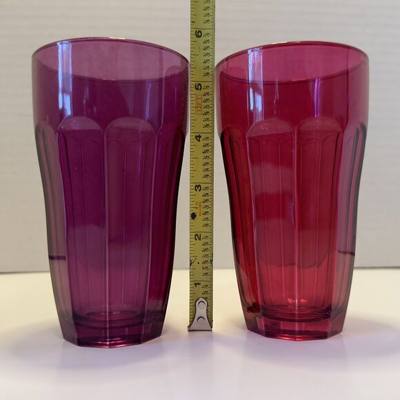 Circleware by Pasabahce Set of 2, 11 Oz Tumblers Glasses Gem Colors Red/Purple - Picture 7 of 11